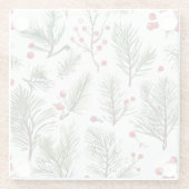 Holiday Woodland Pine & Red Berries Design Glasuntersetzer (Rückseite)
