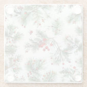 Holiday Woodland Pine & Red Berries Design Glasuntersetzer (Rückseite)
