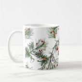 Holiday Woodland Pine & Red Berries Design Kaffeetasse (Links)