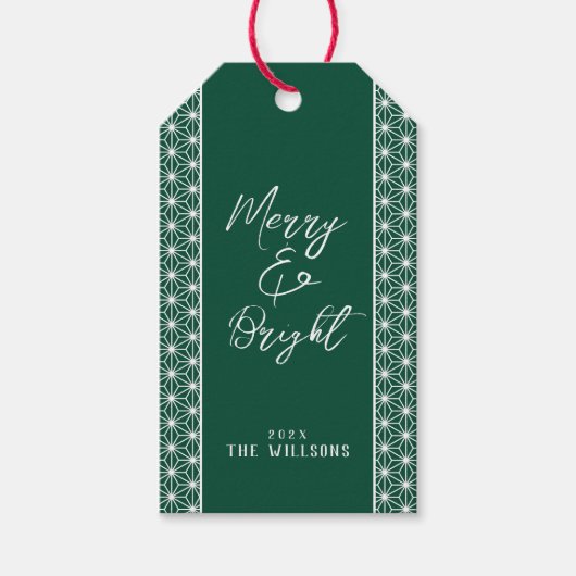 Holiday Wrapping ASANOHA Japanisches Kimono Muster Geschenkanhänger (Vorderseite)