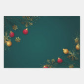 Holiday Wrapping Paper Flat Sheet Set of 3 Geschenkpapier Set (Vorderseite)