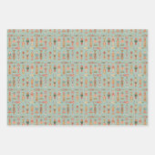 Holiday Wrapping Paper Flat Sheet Set of 3 Geschenkpapier Set (Vorderseite 2)