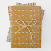 Holiday Wrapping Paper Flat Sheet Set of 3 Geschenkpapier Set (Beispiel)