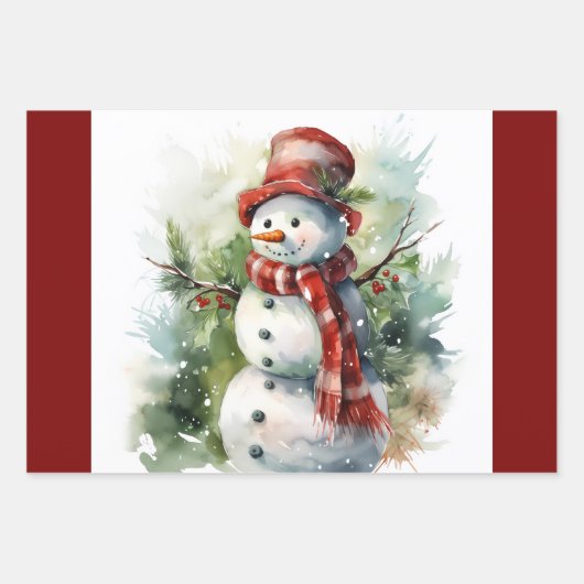 Holiday Wrapping Paper Flat Sheet Set of 3 Geschenkpapier Set (Vorderseite)