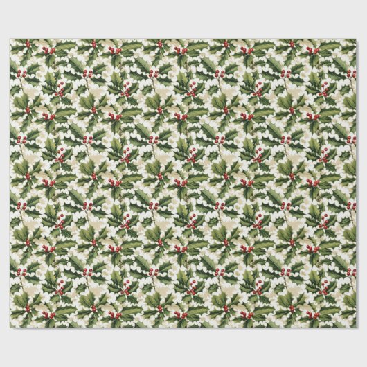 Holiday Wrapping Paper Holly Geschenkpapier (Flach)