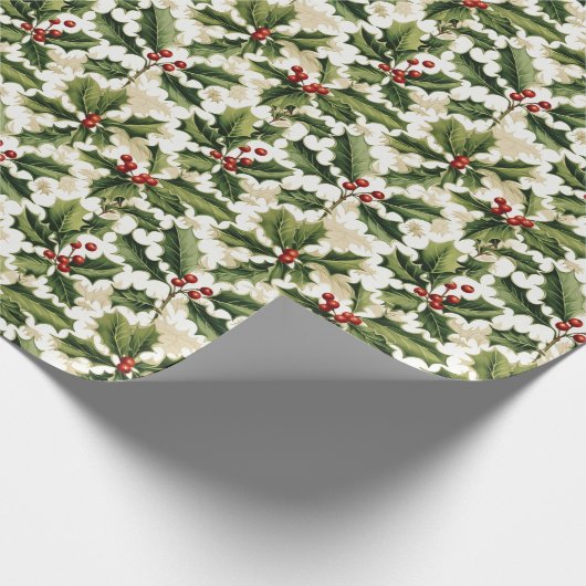 Holiday Wrapping Paper Holly Geschenkpapier (Ecke)
