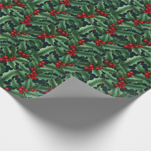 Holiday Wrapping Paper Holly Geschenkpapier (Ecke)