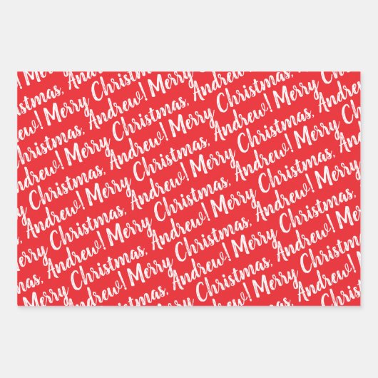 Holiday Wrapping Paper Set of 3 Sheets Geschenkpapier Set (Vorderseite)