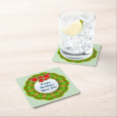 Holiday Wreath Abstrakt Modernes geometrisches Des Rechteckiger Pappuntersetzer (Vor Ort)