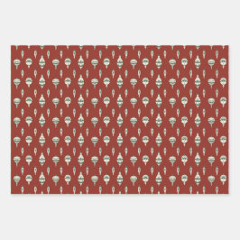 Holiday Wreath and Ornament Gift wrap sheets Geschenkpapier Set