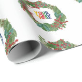 Holiday Wreath Business Logo Christmas Geschenkpapier (Rolleneckpunkt)