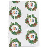 Holiday Wreath Business Logo Christmas  Mittlere Geschenktüte (Vorderseite)