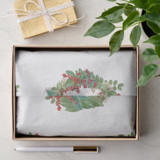 Holiday Wreath Business Logo Christmas Seidenpapier (Geschenk)