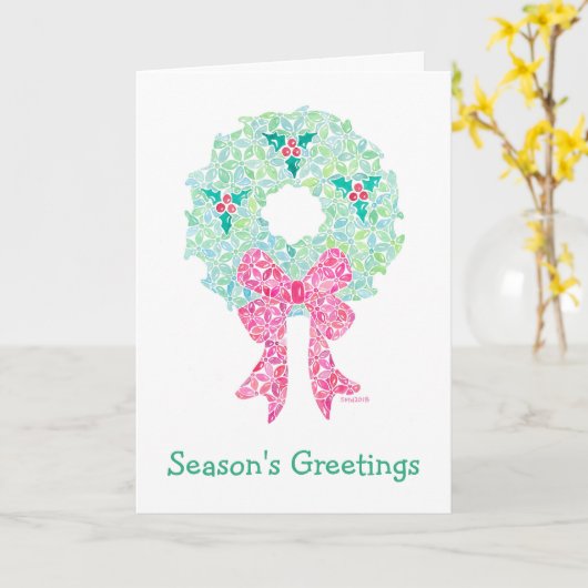 Holiday Wreath Card: Sue Weidlich Karte (Gelbe Blume)