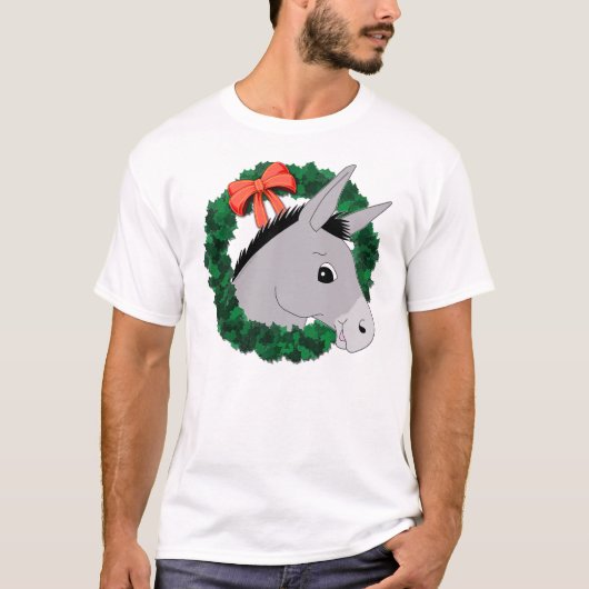 Holiday Wreath Donkey T-Shirt (Vorderseite)