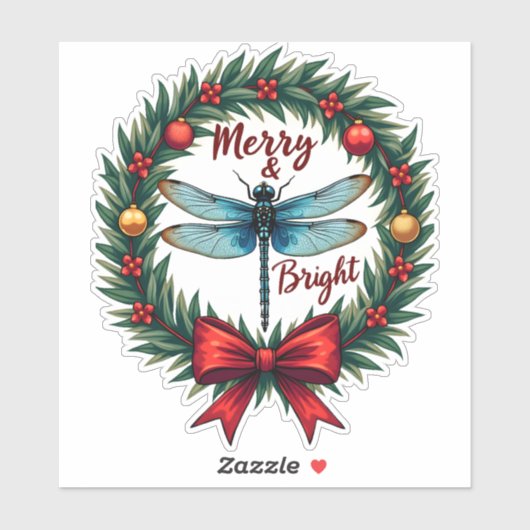 Holiday Wreath Dragonfly Aufkleber (Blatt)