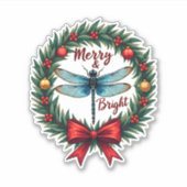 Holiday Wreath Dragonfly Aufkleber (Vorderseite)