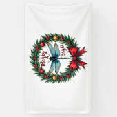 Holiday Wreath Dragonfly Banner (Vertikal)