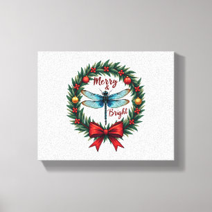 Holiday Wreath Dragonfly Leinwanddruck