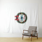 Holiday Wreath Dragonfly Wandteppich (Beispiel (Horizontal))