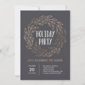 Holiday Wreath EDITABLE FARBE Party Einladung (Vorderseite)