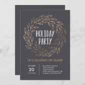 Holiday Wreath EDITABLE FARBE Party Einladung (Vorne/Hinten)