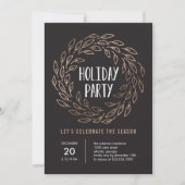 Holiday Wreath EDITABLE FARBE Party Einladung (Vorderseite)