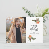 Holiday Wreath Foto Holiday Card Feiertagskarte (Stehend Vorderseite)