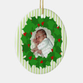 Holiday Wreath Foto Keramik Ornament (Rechts)
