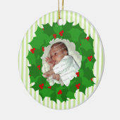 Holiday Wreath Foto Keramik Ornament (Links)