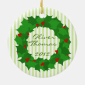 Holiday Wreath Foto Keramik Ornament (Hinten)