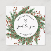 Holiday Wreath Handmade mit Liebe Script Vielen Da Begleitkarte (Vorderseite)