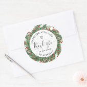 Holiday Wreath Handmade with Liebe vielen Dank Runder Aufkleber (Umschlag)