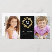Holiday Wreath Holiday Foto Card Feiertagskarte (Vorne/Hinten)