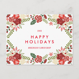 Holiday Wreath   Holiday Postcard Feiertagspostkarte