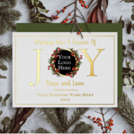 Holiday Wreath Joath Peace and Liebe Business Logo Folien Feiertagskarte