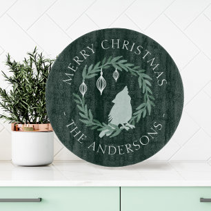 Holiday Wreath Kardinal Custom Christmas Schneidebrett
