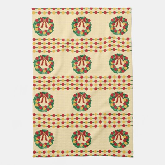 Holiday Wreath Knit Geschirrtuch (Vertikal)