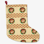 Holiday Wreath Knit Großer Weihnachtsstrumpf (Vorderseite)