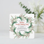 Holiday Wreath Making Party Einladungen (Stehend Vorderseite)