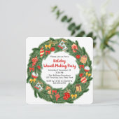 Holiday Wreath Making Party Einladungen (Stehend Vorderseite)