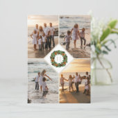Holiday Wreath Monogram Multi Foto Weihnachten (Stehend Vorderseite)