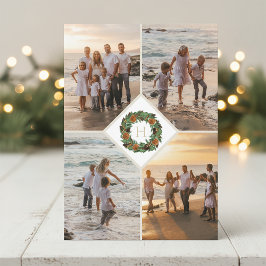 Holiday Wreath Monogram Multi Foto Weihnachten