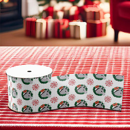 Holiday Wreath Niedlich Donkey Weihnachtsmuster Ripsband