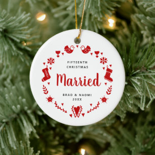 Holiday Wreath Personalisiert 15. Weihnachten Verh Keramik Ornament