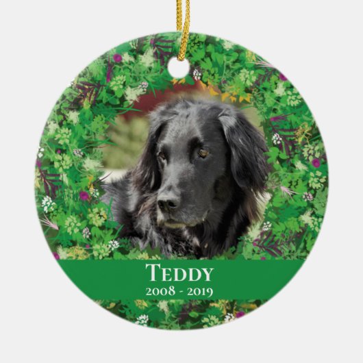 Holiday Wreath Pet Keramik Ornament (Vorne)