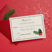 Holiday Wreath Poinsettia Weihnachtsreaktion RSVP Karte