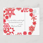 Holiday Wreath Red Save the Date Ankündigungspostkarte (Rückseite)