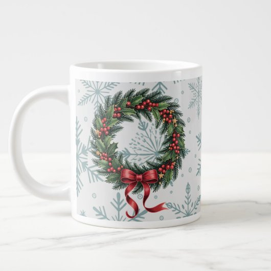  Holiday Wreath Splendor Jumbo-Tasse (Links)