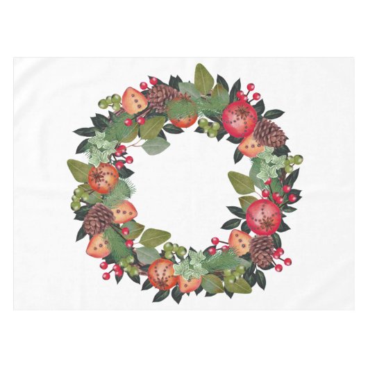 Holiday Wreath Table Tuch Tischdecke (Vorderseite (Horizontal))
